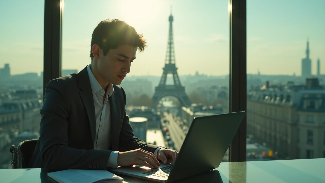 Professionnel préparant son examen de langue